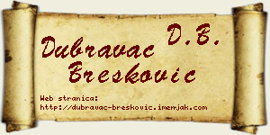 Dubravac Brešković vizit kartica